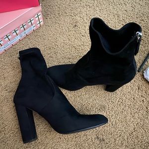 Steve Madden suede heel booties